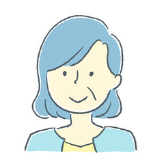 年配の女性の素材イラスト