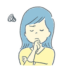 悩んでいるビジネスウーマンの素材イラスト