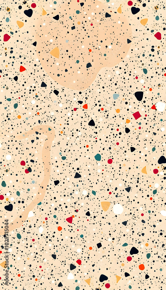 Poster terrazzo pattern abstract background in speckled colorful pattern isolated with white highlights, pn