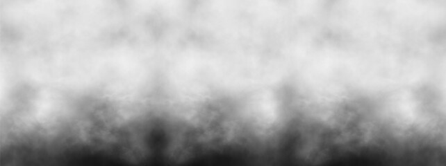 Smoke Texture overlays on transparent background. Misty effect, text or space, Design element,  Abstract black gray texture. Png image.