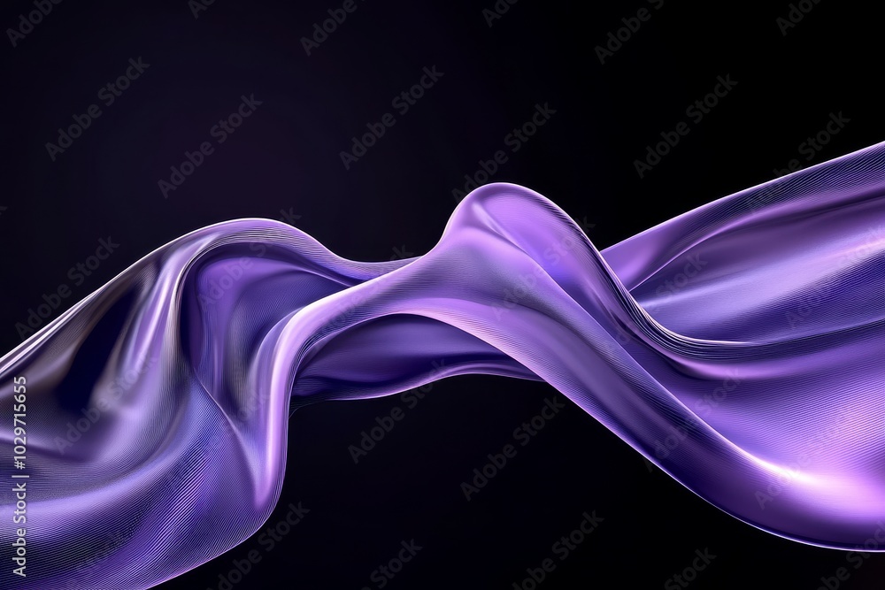 Aufkleber a captivating abstract wave of shimmering purple liquid evokes a sense of fluidity, movement, and el