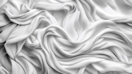 Obraz premium A detailed image of white fabric folds creating soft, flowing textures, highlighting the smooth and elegant material's draping effect.