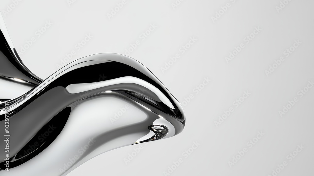 Aufkleber a close-up shot of a sleek, metallic surface flowing in a dynamic, abstract form. the smooth, reflec