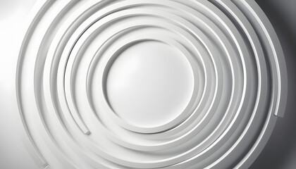 Obraz premium Concentric random rotated white rings or circles background wallpaper banner flat lay top view from above with copy space isolated with white highlights, png