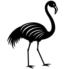 Fototapeta premium Flamingo Bird Silhouette Elegant Wildlife Illustrations for Creative Projects