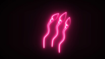 Human sperm cells in a futuristic glow with minimal polygons on a gloomy black background. cells that reproduce in men.