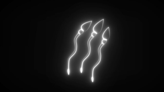 recommend clip art: Human sperm cells in a futuristic glow with minimal polygons on a gloomy black background. cells that reproduce in men.