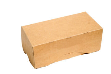 Packaging concept,close up of a cardboard box on white background