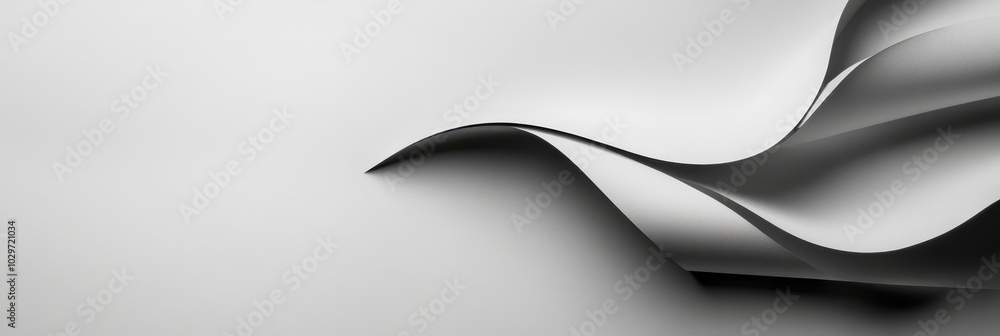 Poster abstract grey paper texture background with flowing curves, creating a sense of movement, elegance, 