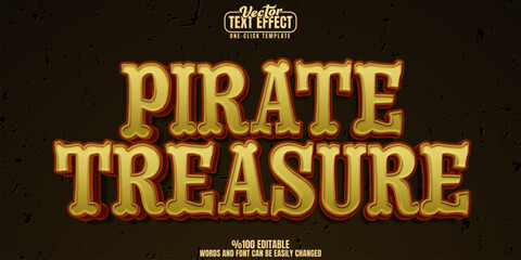Pirate editable text effect, customizable treasure and ship 3d font style