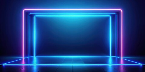 Abstract render of a neon blue background, neon, abstract,render, blue, background, vibrant, glowing, futuristic