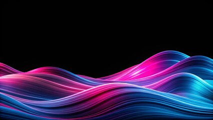 Obraz premium Abstract Glowing Waves in a Vibrant Palette of Blue and Magenta
