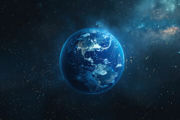 Fototapeta premium View of the blue earth from space, Planet Earth,stars and galaxy.
