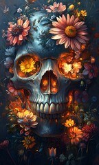 Skull with Flowers on It


