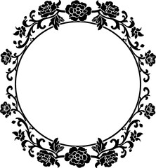 Circle victorian floral frame