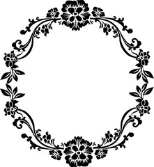 Circle victorian floral frame
