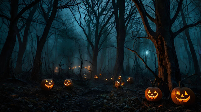 halloween background with pumpkin