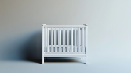 a crib and white curtains.