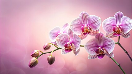 Obraz premium Delicate Orchid Bloom with Subtle Pink Hues and Soft Lighting