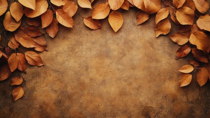 Autumn Leaves on Textured Background
