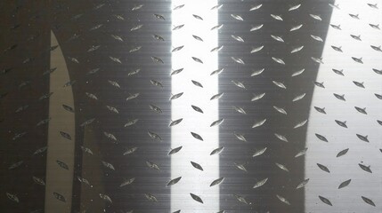 Fototapeta premium generative ai, Diamond Plate Metal Surface with Symmetrical Raised Patterns