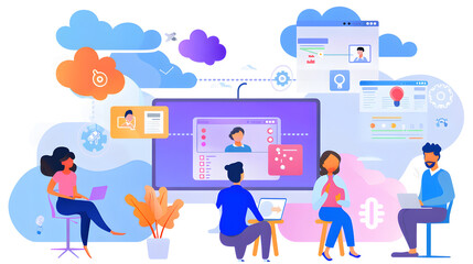 Obraz premium Virtualization Architecture Diagram: A detailed diagram illustrating
