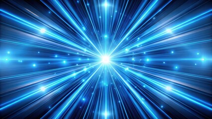 Obraz premium Wide-beamed blue laser light tunnel background, blue, laser, light, tunnel, technology, futuristic, abstract, digital, vibrant
