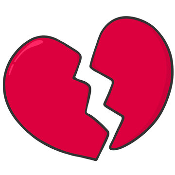 recommend clip art: black outline red broken heart icon