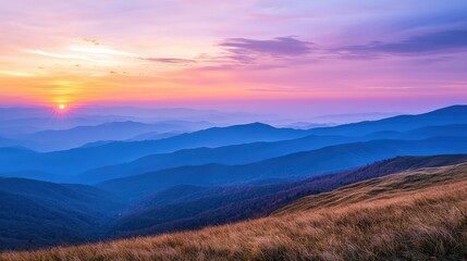 Fototapeta premium Serene Copper Colored Mountains at Sunset