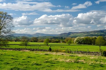 Obraz premium Idyllic countryside scene in the Peak District National Park,