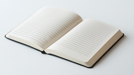 a vintage blank open notebook.