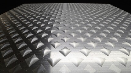 Fototapeta premium generative ai, Diamond Plate Metal Surface with Symmetrical Raised Patterns