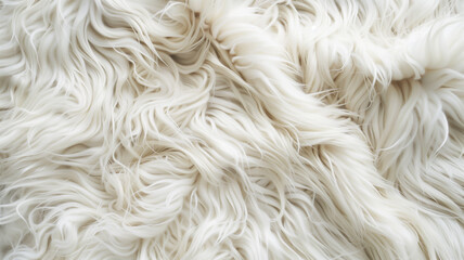 Soft Fluffy White Faux Fur Texture Background