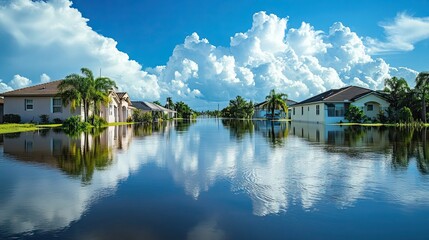 Obraz premium Flooded Suburb