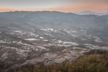 Yuanyang rice terrace from Bada scenic area in Yunnan province, China