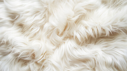 Soft Fluffy White Faux Fur Texture Background