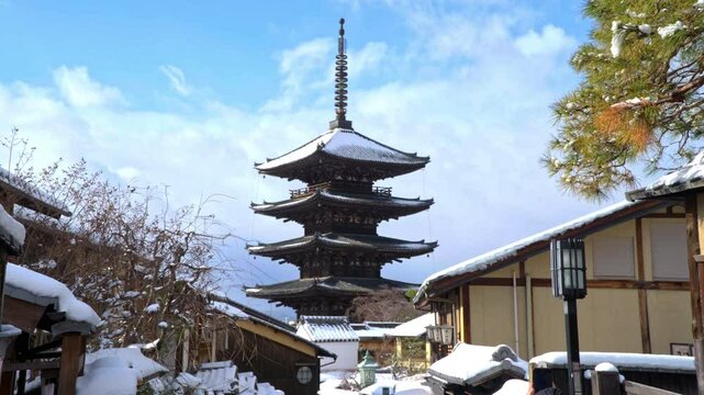 Kyoto Tower shrine temple Japan snow winter culture Osaka