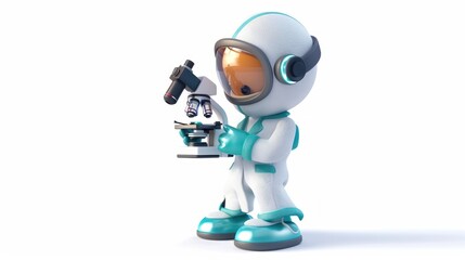 Naklejka premium Cute Astronaut Scientist