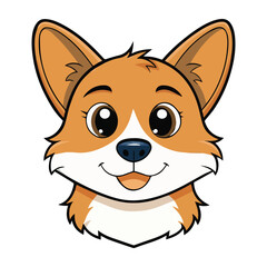 Obraz premium Cute Dog Face Cartoon Illustration