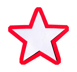 red paper star isolated on white