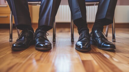 Close-up of Black Leather Shoes