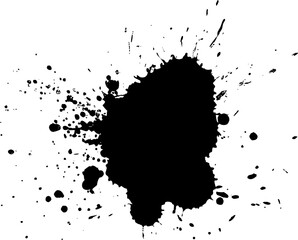 Fototapeta premium black ink brush painting splash splatter