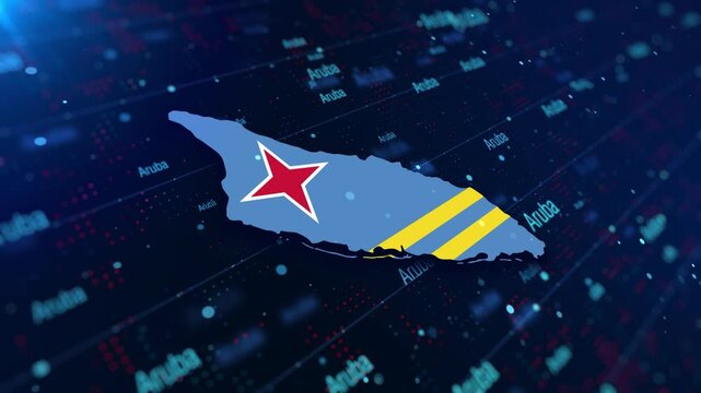 Aruba Map Displaying On A Modern Dark Background