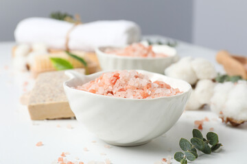Sea salt, concept of relax, spa and self care