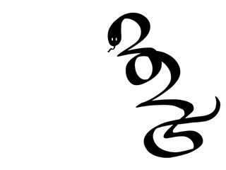 巳年シンプルな年賀状