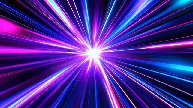 Abstract digital art dark blue background focal point Animated hyperspace warp speed