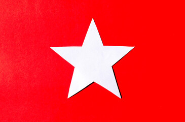 Obraz premium star paper on red background