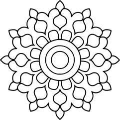 mandala design for coloring book, yoga logo, relaxing mandala art