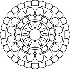 mandala design for coloring book, yoga logo, relaxing mandala art