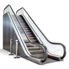 Escalator isolated on white background